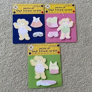 Lot 3 Build-a-Bear Dress-Up Self Stick Notes Colorbok 2007 Cheerleader Surfer